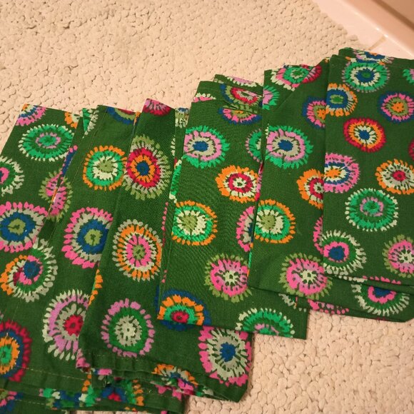 Lot of 6 cotton napkins - Indian screen print - Picture 1 of 4